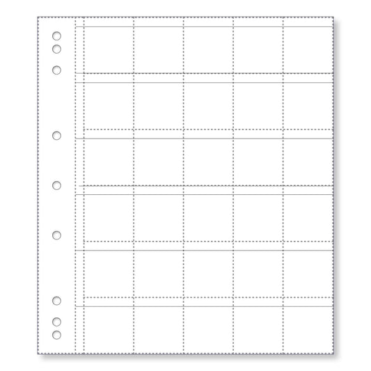 Renniks Coin Album Plastic Refill Pages, 30 Pockets, Pack 10