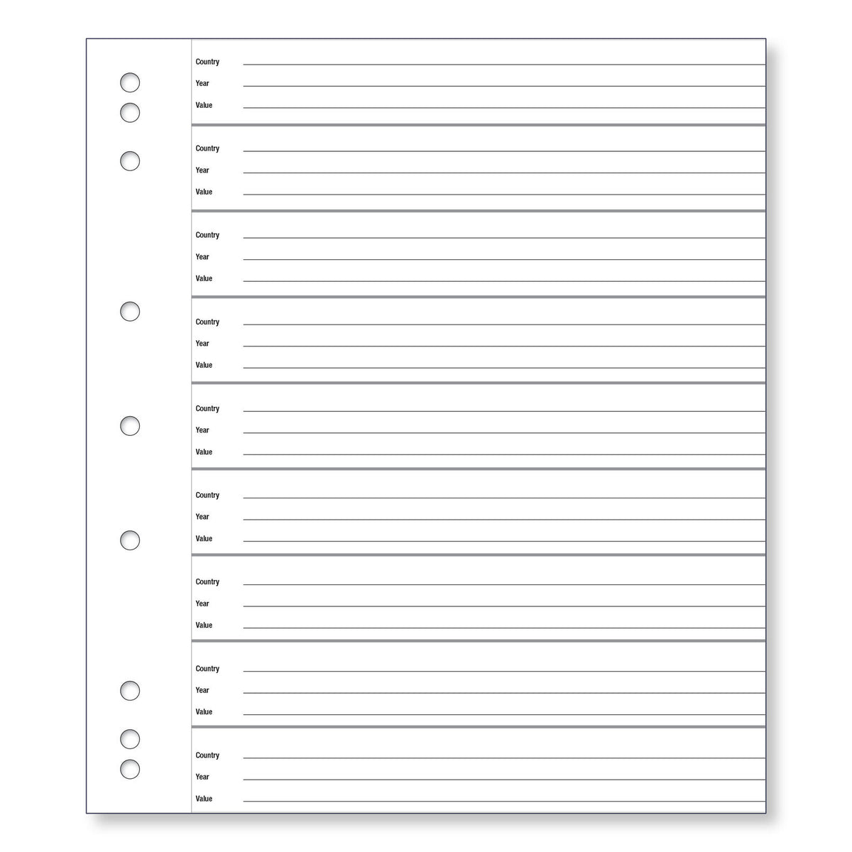 Renniks Coin Album Plastic Refill Pages, 63 Pockets, Pack 10