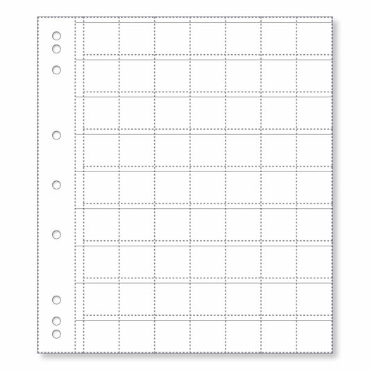 Renniks Coin Album Plastic Refill Pages, 63 Pockets, Pack 10