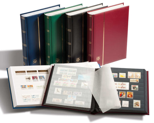 A4 Stockbook COMFORT, 32 black pages, padded cover, green