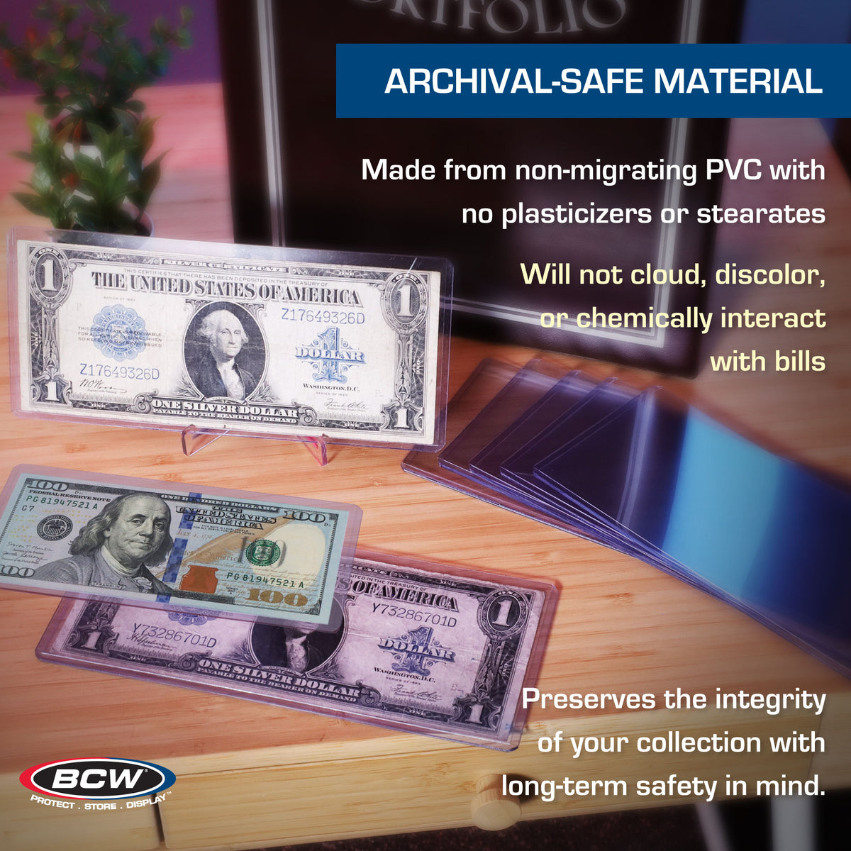 BCW Rigid Banknote Protector – Large Bill – dimensions and specifications