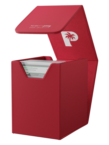 Palms Off Gaming Small Red PSA Storage Case + 100 Slab Sleeves