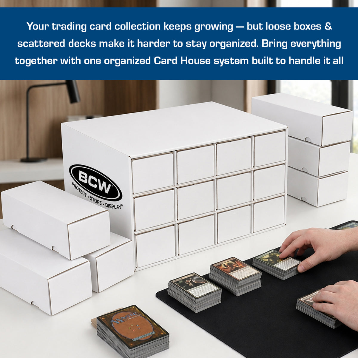 BCW Card House with 12 - 800 Count Boxes – dimensions and specifications