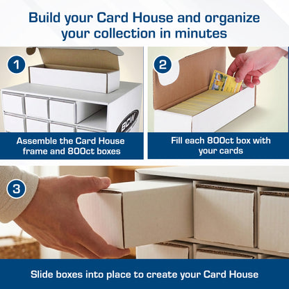 BCW Card House with 12 - 800 Count Boxes – dimensions and specifications
