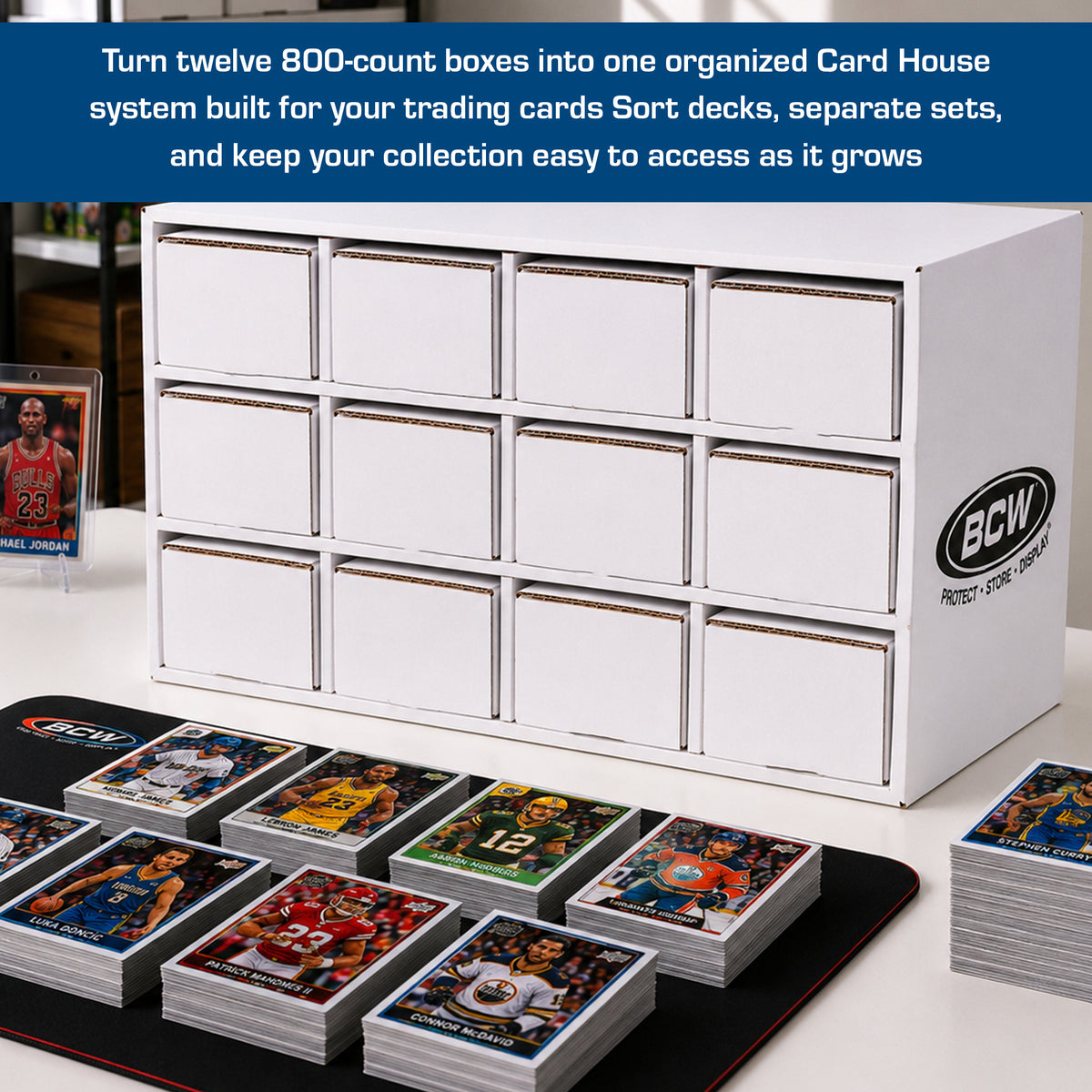 BCW Card House with 12 - 800 Count Boxes – dimensions and specifications