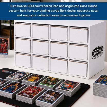 BCW Card House with 12 - 800 Count Boxes – dimensions and specifications
