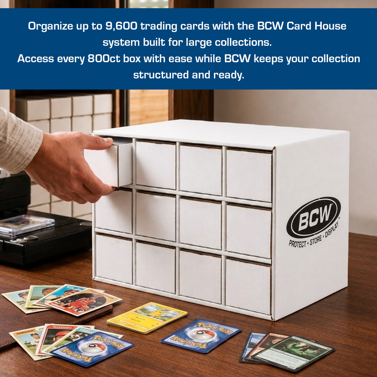 BCW Card House with 12 - 800 Count Boxes – dimensions and specifications