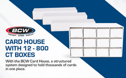 BCW Card House with 12 - 800 Count Boxes – front product view