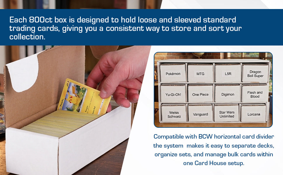 BCW Card House with 12 - 800 Count Boxes – front product view