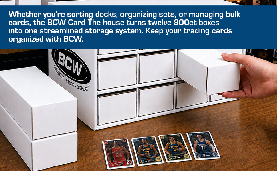 BCW Card House with 12 - 800 Count Boxes – front product view