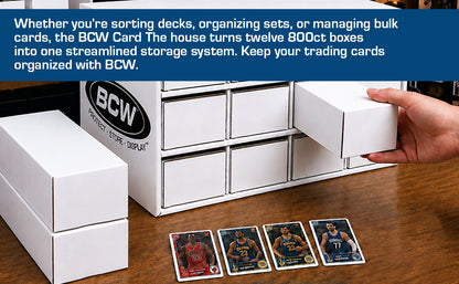 BCW Card House with 12 - 800 Count Boxes – front product view
