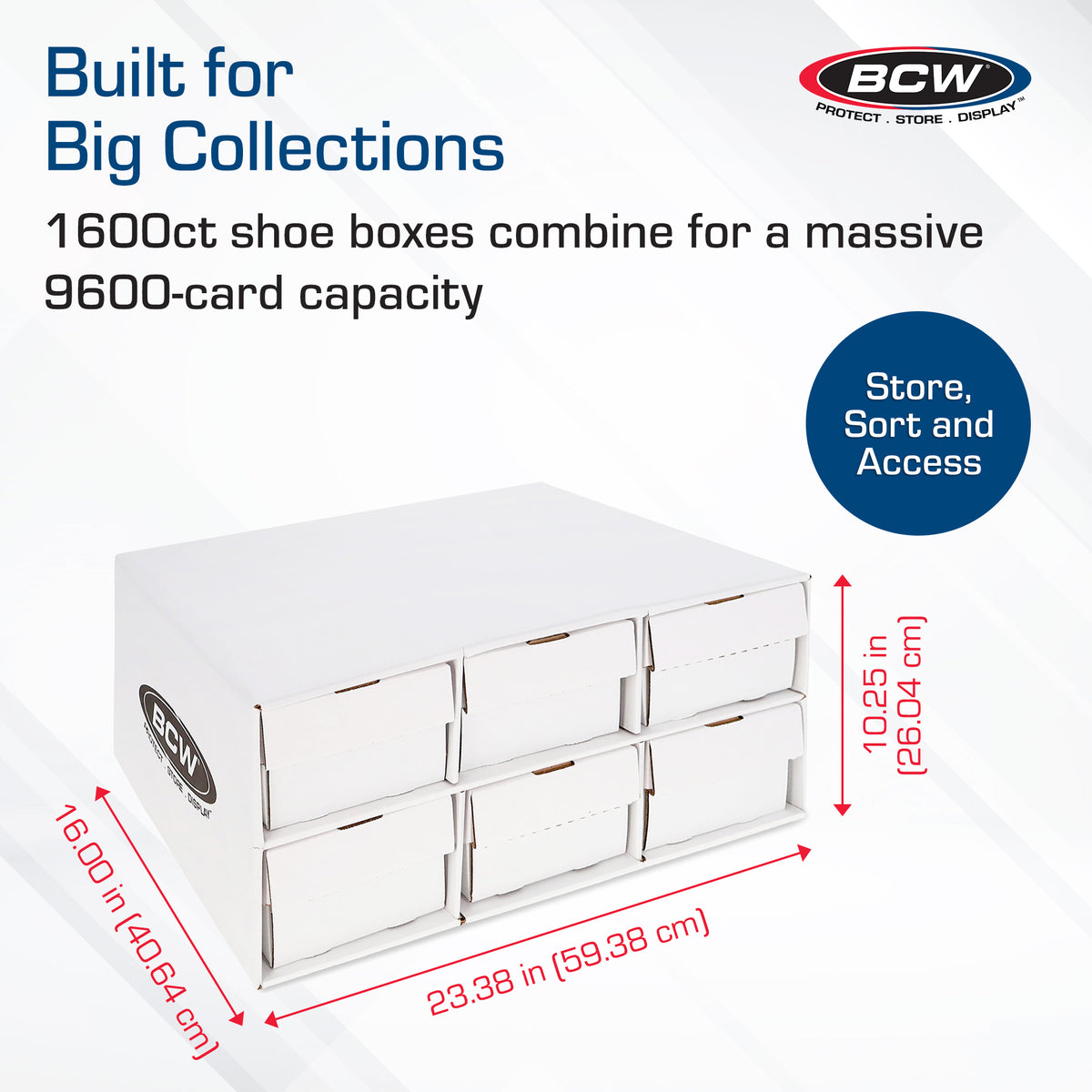 BCW Shoe Box House with 6 Shoe Boxes – Trading Card Storage – dimensions and specifications