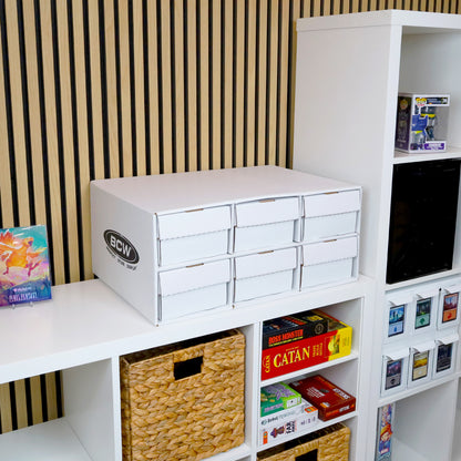 BCW Shoe Box House with 6 Shoe Boxes – Trading Card Storage – in-use view