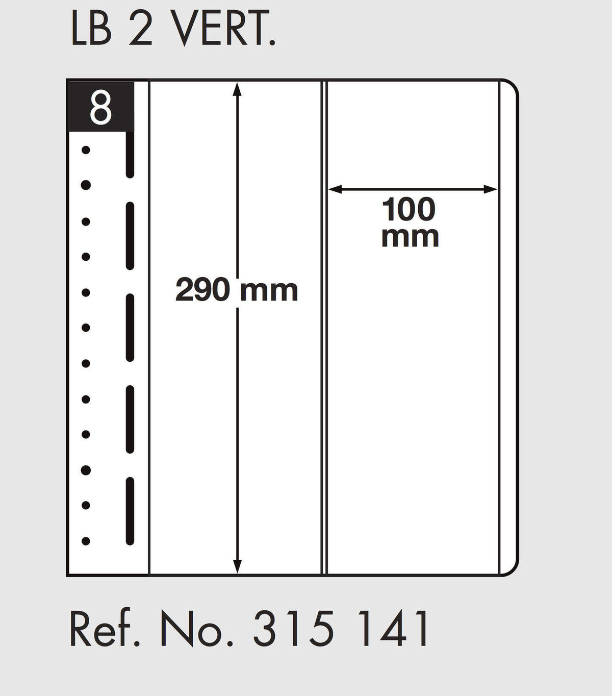 LIGHTHOUSE LB-Blank sheets, 2-way division, 100x293mm (pack of 10)