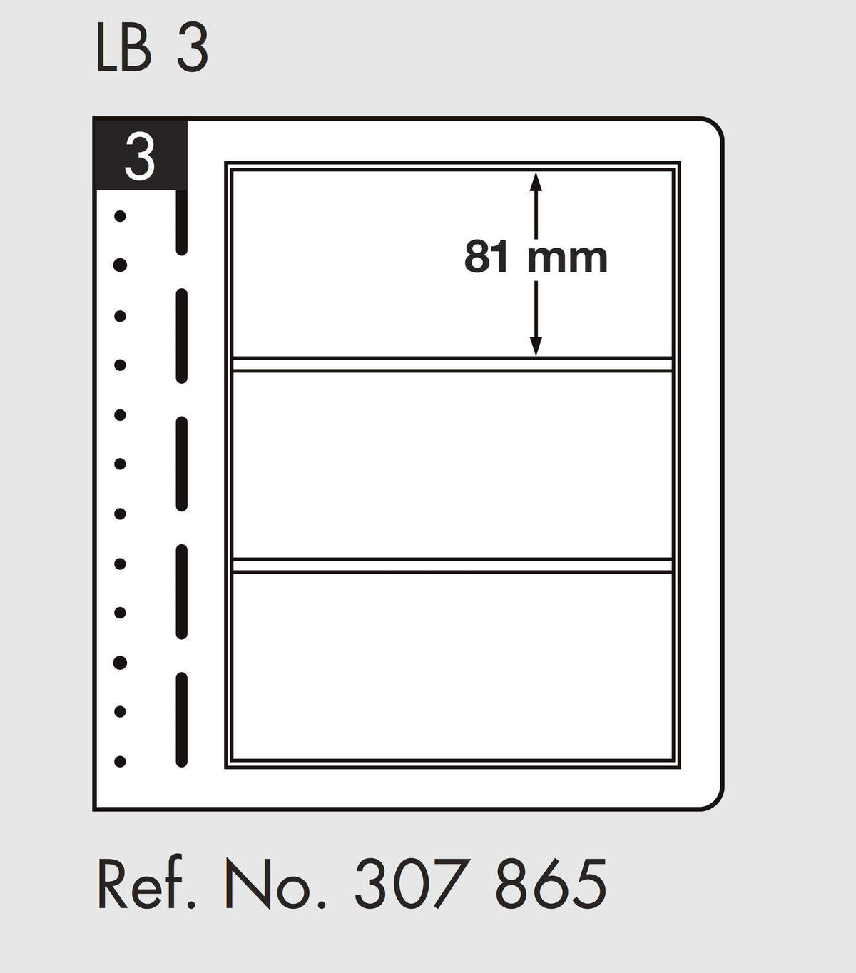 LIGHTHOUSE LB-Blank sheets, 3-way division, 190x 81mm (pack of 10)