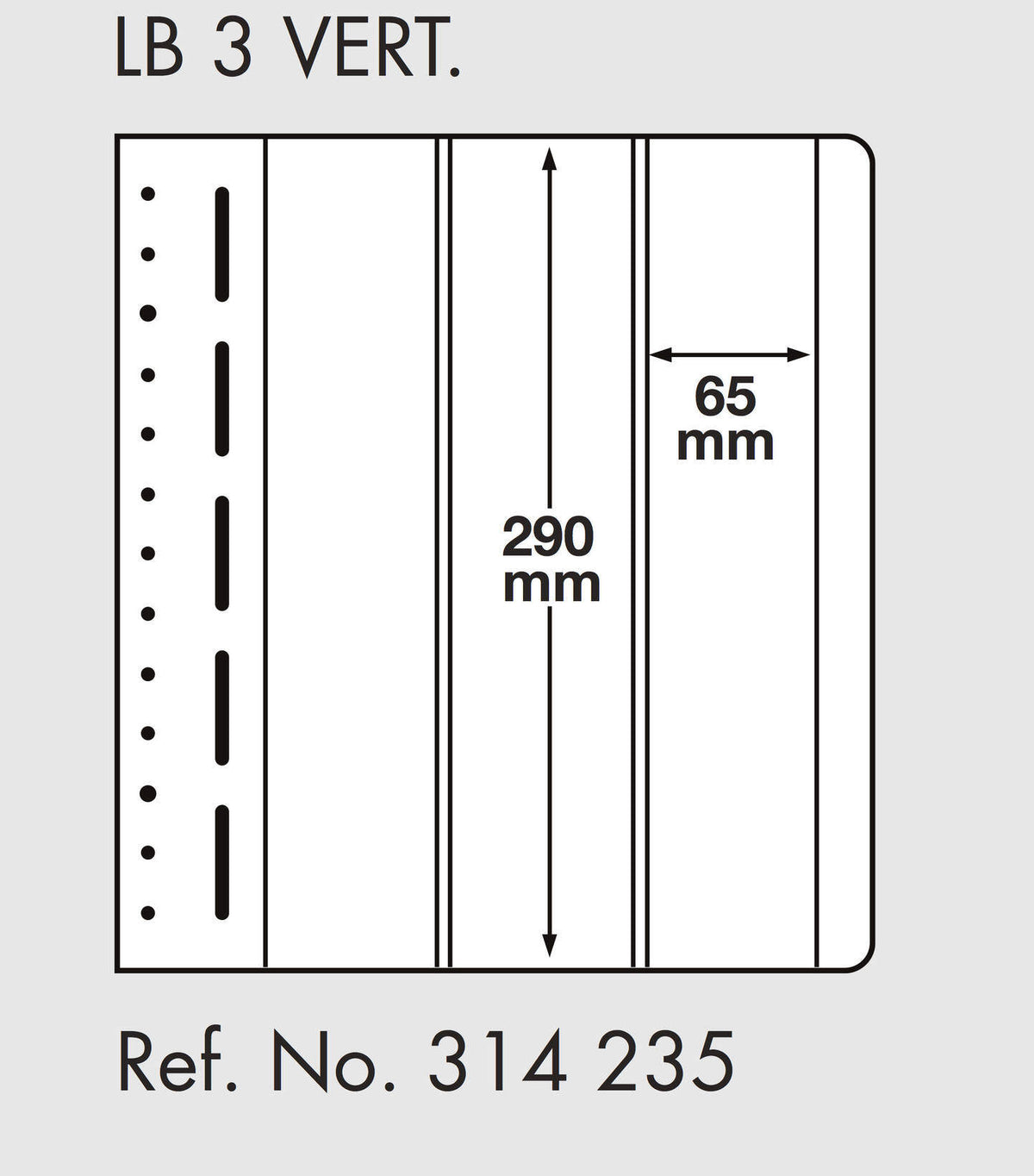 LIGHTHOUSE LB-Blank sheets, 3-way division, 60 x293mm (pack of 10)