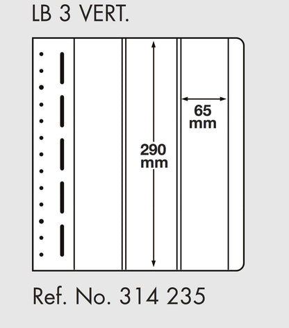 LIGHTHOUSE LB-Blank sheets, 3-way division, 60 x293mm (pack of 10)