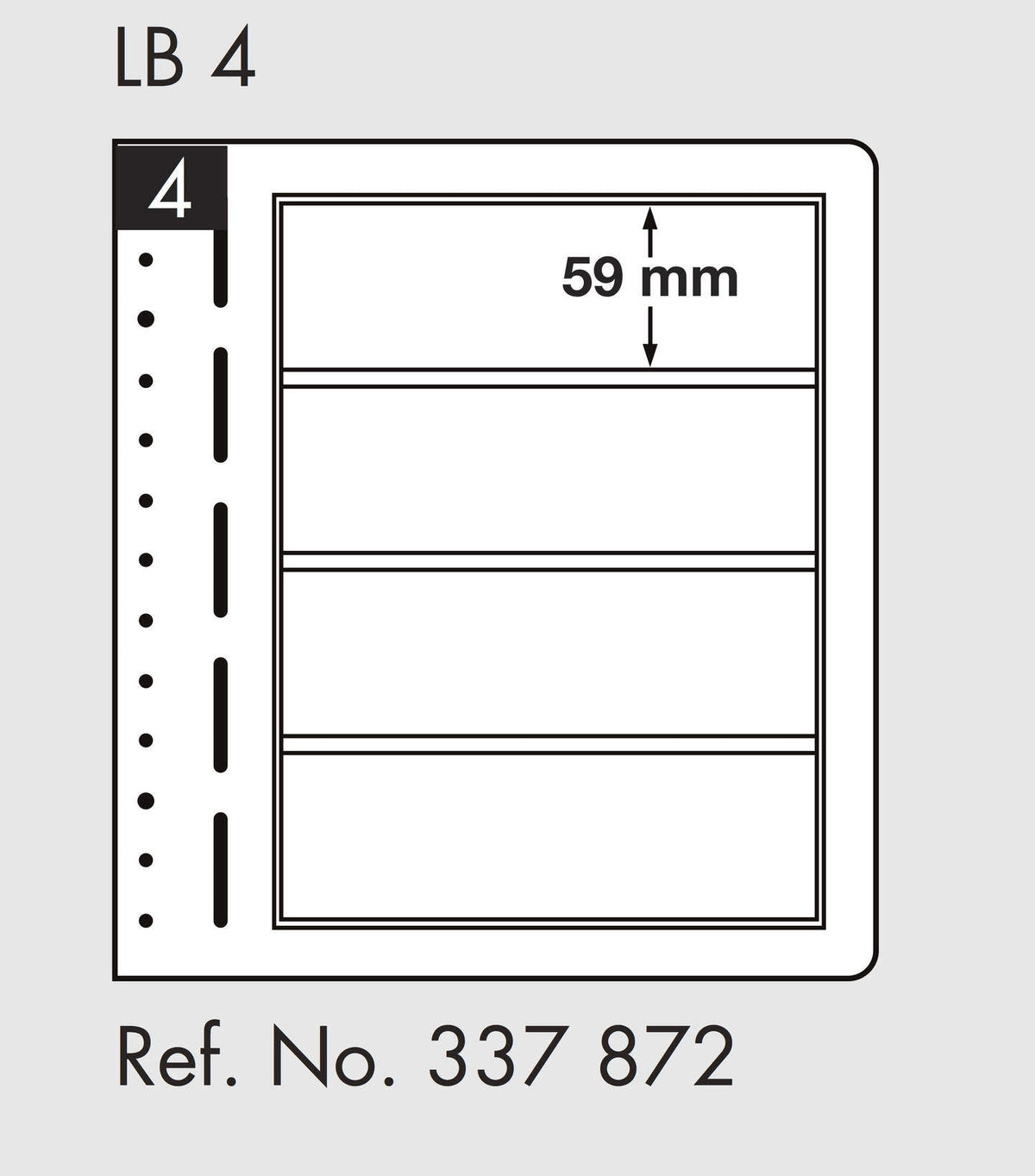 LIGHTHOUSE LB-Blank sheets, 4-way division, 190x 59mm (pack of 10)