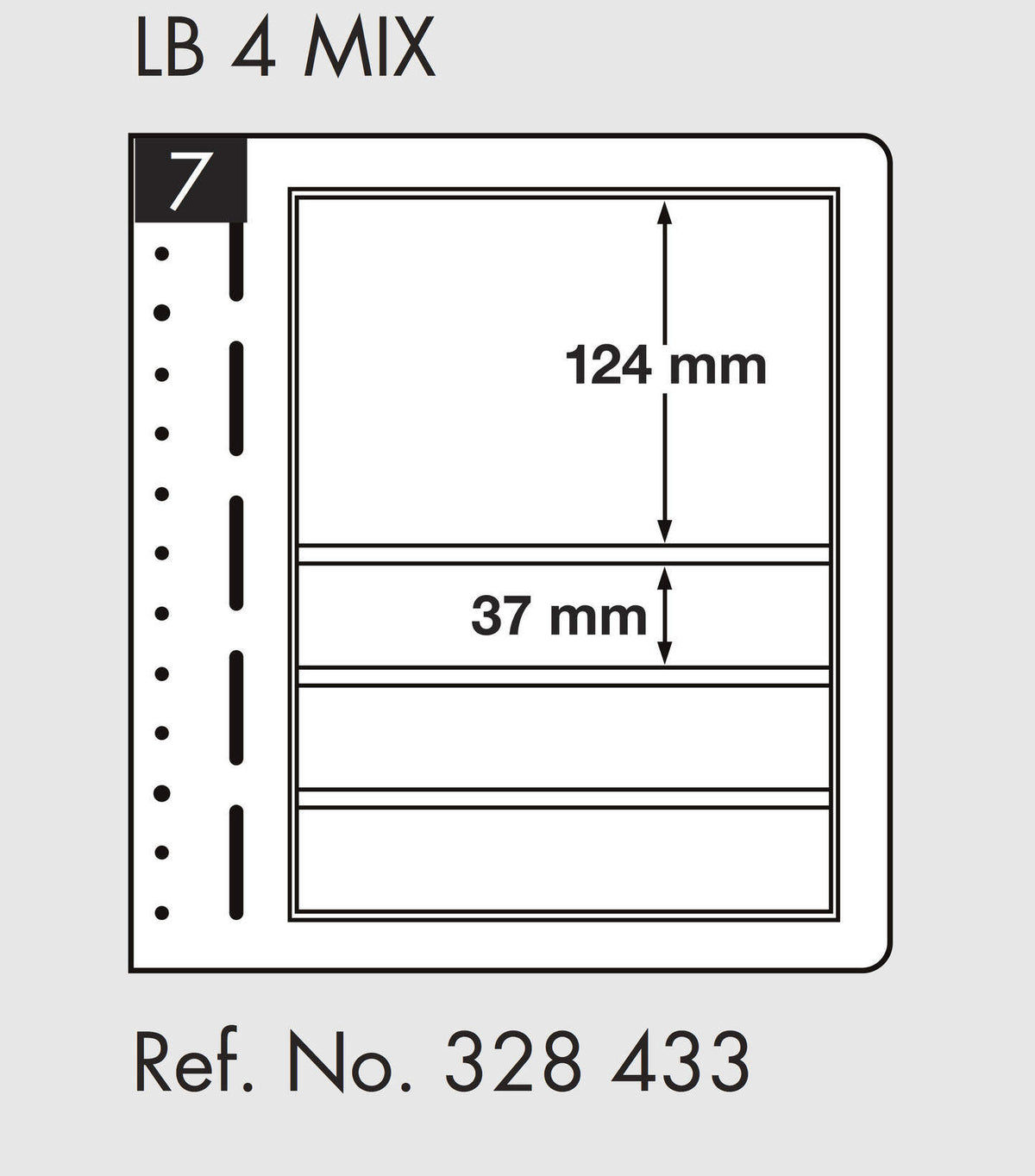 LIGHTHOUSE LB-Blank sheets, 4-way division, 190x124mm, 190x37mm (pack of 10)