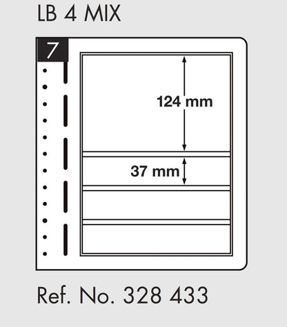 LIGHTHOUSE LB-Blank sheets, 4-way division, 190x124mm, 190x37mm (pack of 10)