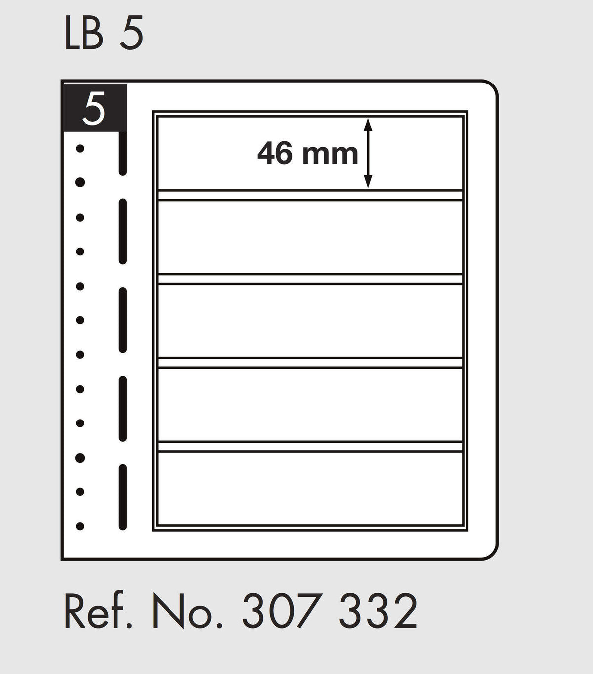 LIGHTHOUSE LB-Blank sheets, 5-way division, 190x 46mm (pack of 10)