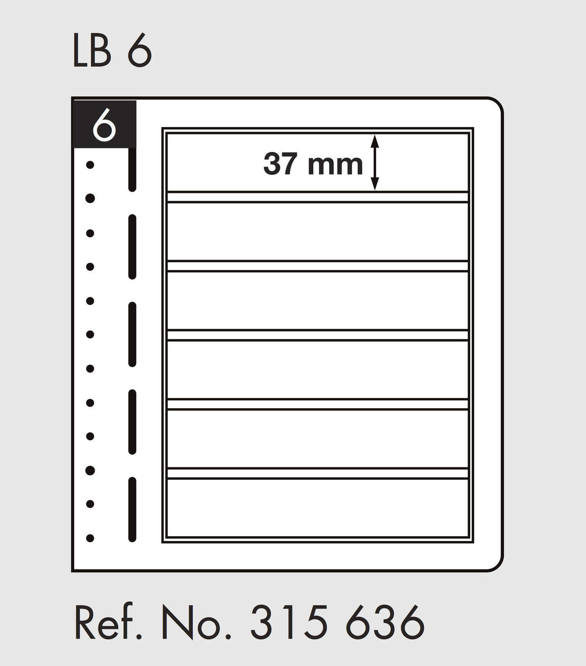 LIGHTHOUSE LB-Blank sheets, 6-way division, 190x 37mm (pack of 10)