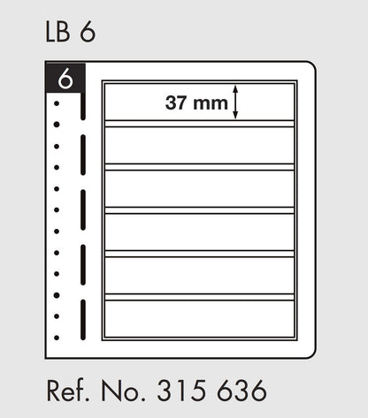 LIGHTHOUSE LB-Blank sheets, 6-way division, 190x 37mm (pack of 10)