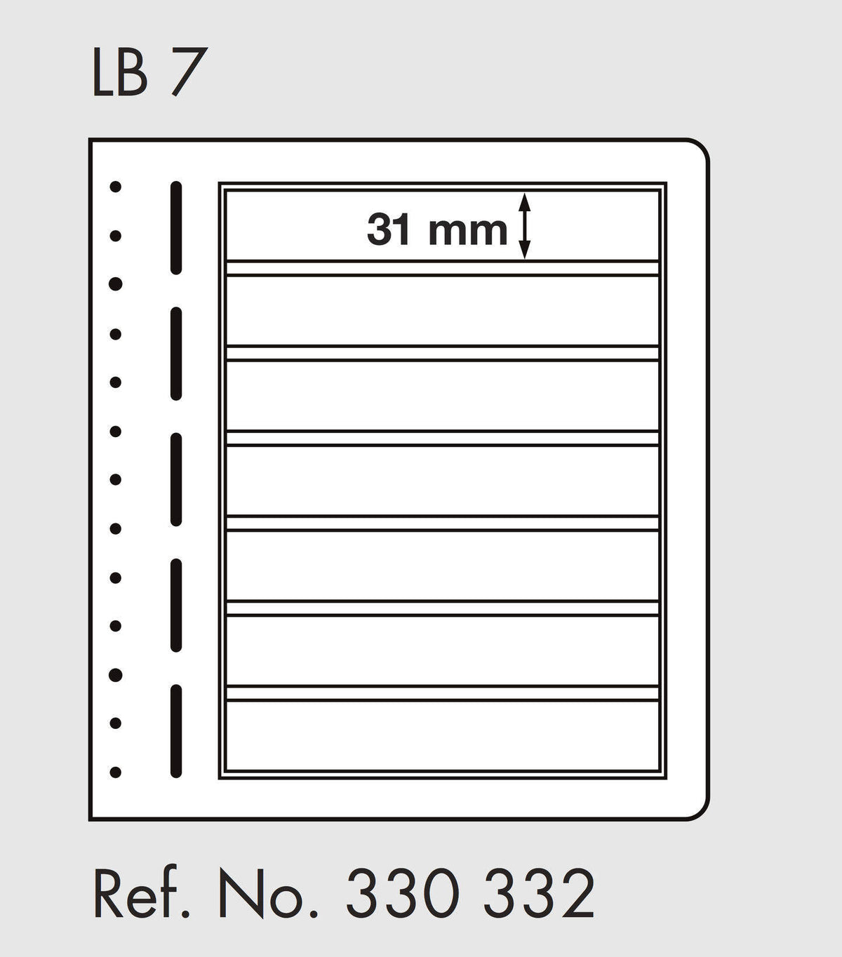 LIGHTHOUSE LB-Blank sheets, 7-way division, 190x 31mm (pack of 10)