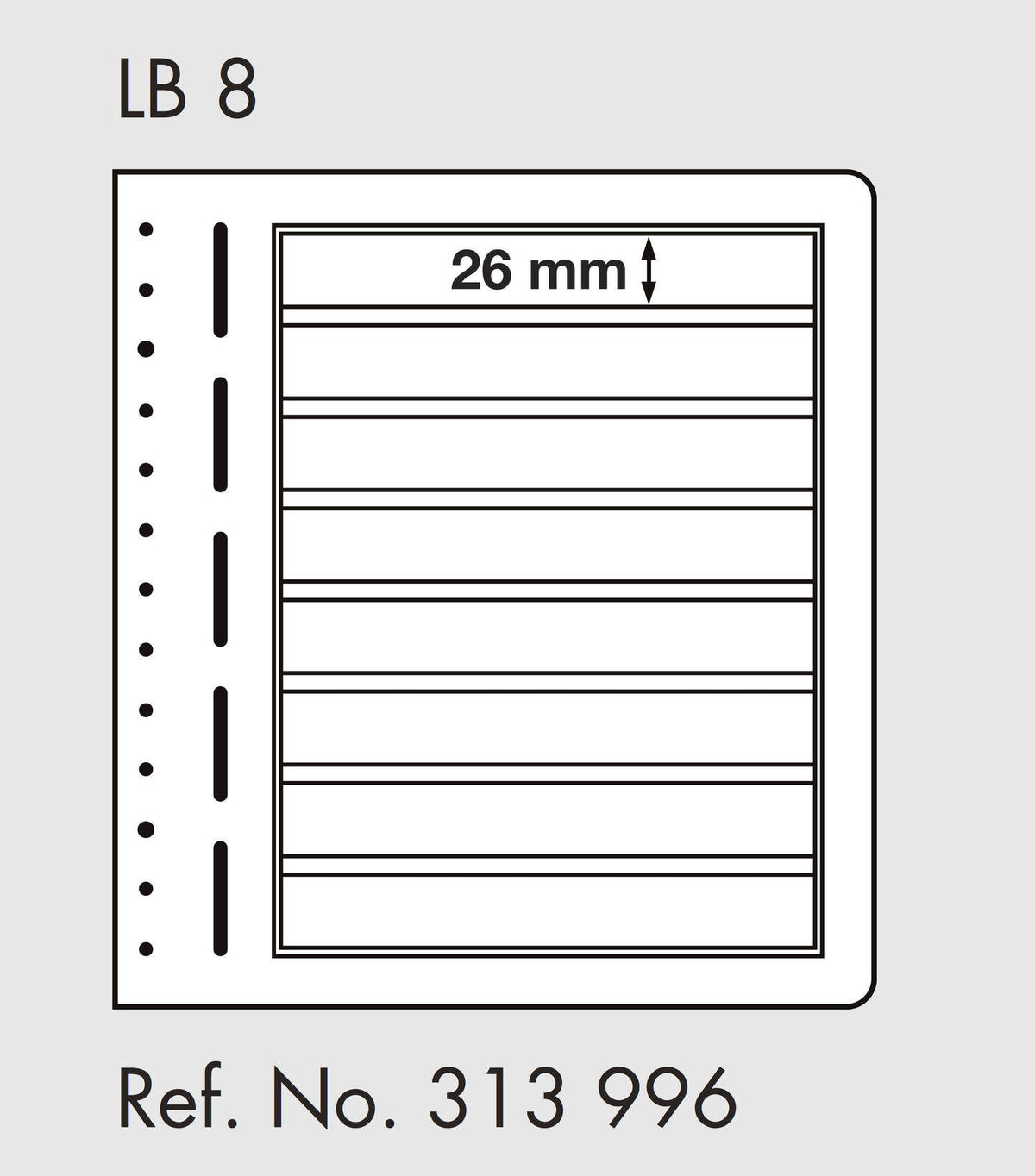 LIGHTHOUSE LB-Blank sheets, 8-way division, 190x 26mm (pack of 10)