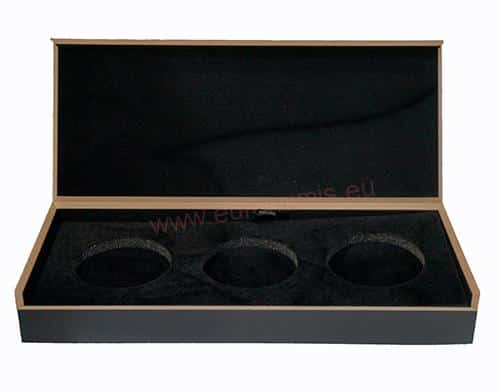LUXOR coin box for three coins in Uni Caps L round coin capsule