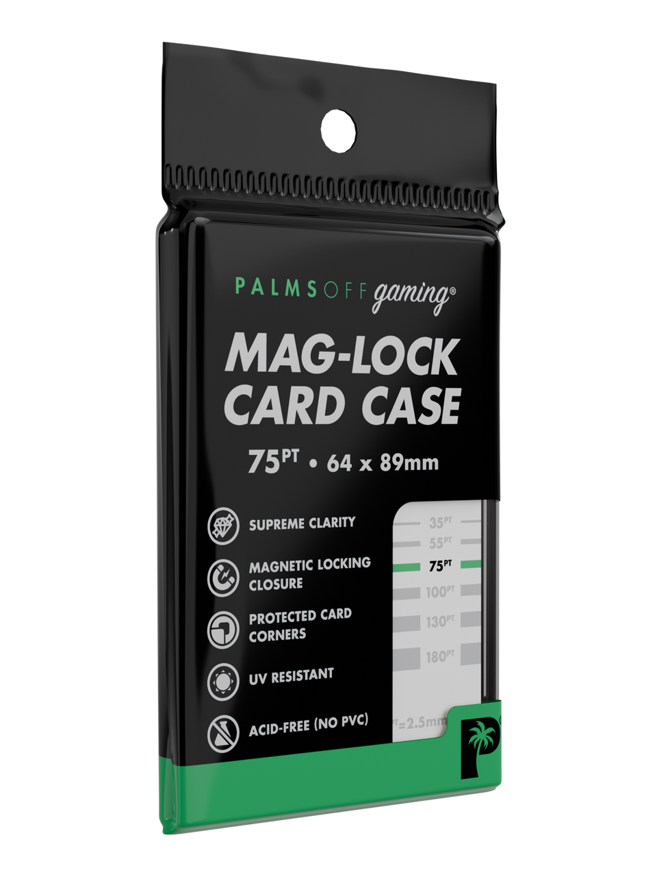 Palms Off Gaming 5 x 75pt Magnetic Cases + 100 Matching Case Sleeves