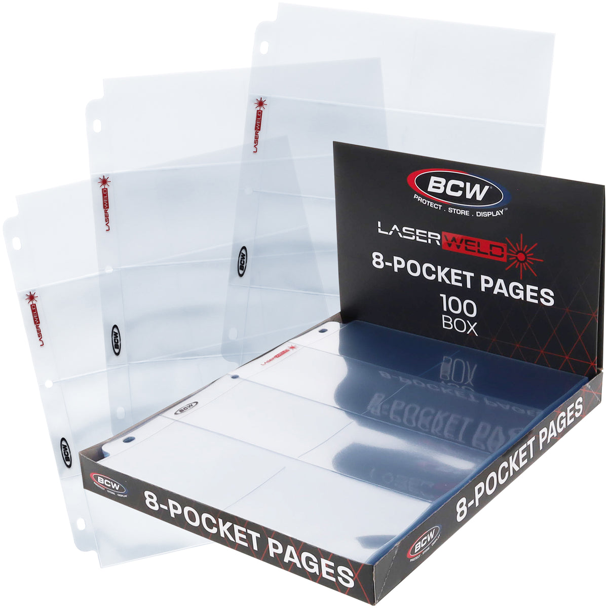 BCW Laserweld 8-Pocket Page (100 Count. Box) – front product view