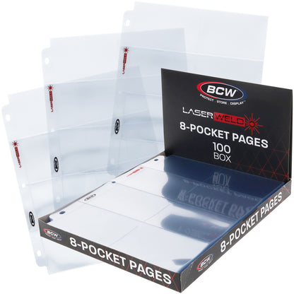 BCW Laserweld 8-Pocket Page (100 Count. Box) – front product view