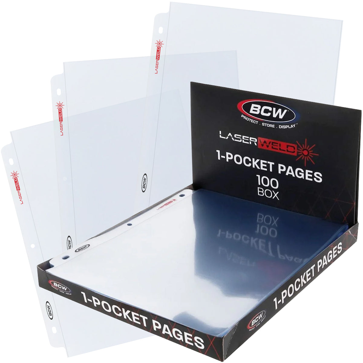 BCW Laserweld 1-Pocket Document Page (100 Count. Box) – front product view
