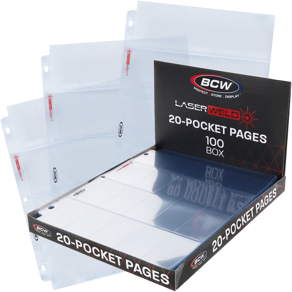 BCW Laserweld 20-Pocket Tobacco Page (100 Count. Box) – front product view