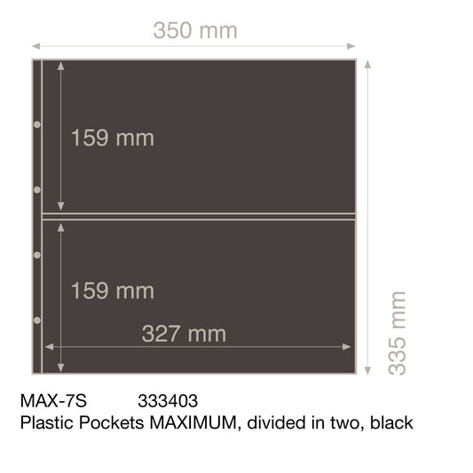 Plastic Pockets MAXIMUM, divided in two, black- double sided