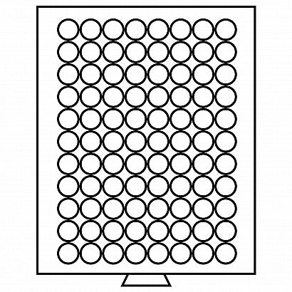 Coin box 88 round compartments with 21.5 mm spaces