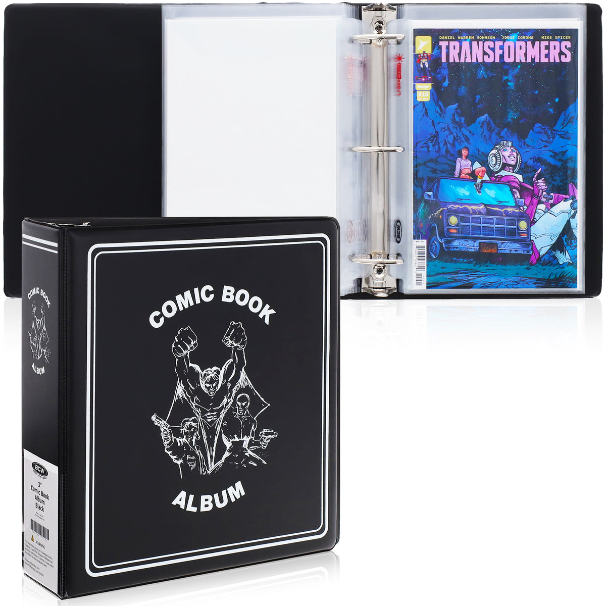 BCW 3 In. Album - Comic Book - Black – front product view