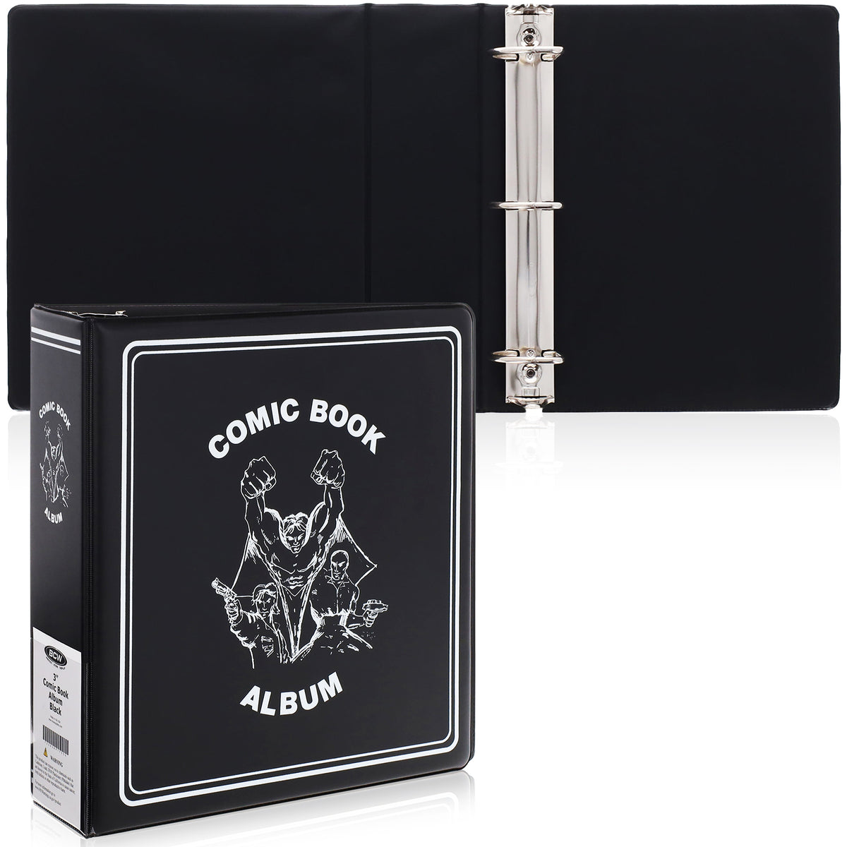 BCW 3 In. Album - Comic Book - Black – front product view