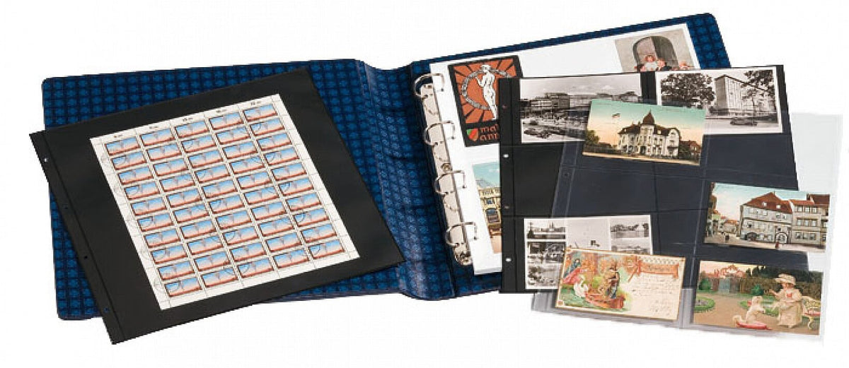 Plastic Pockets MAXIMUM, divided in two, black- double sided