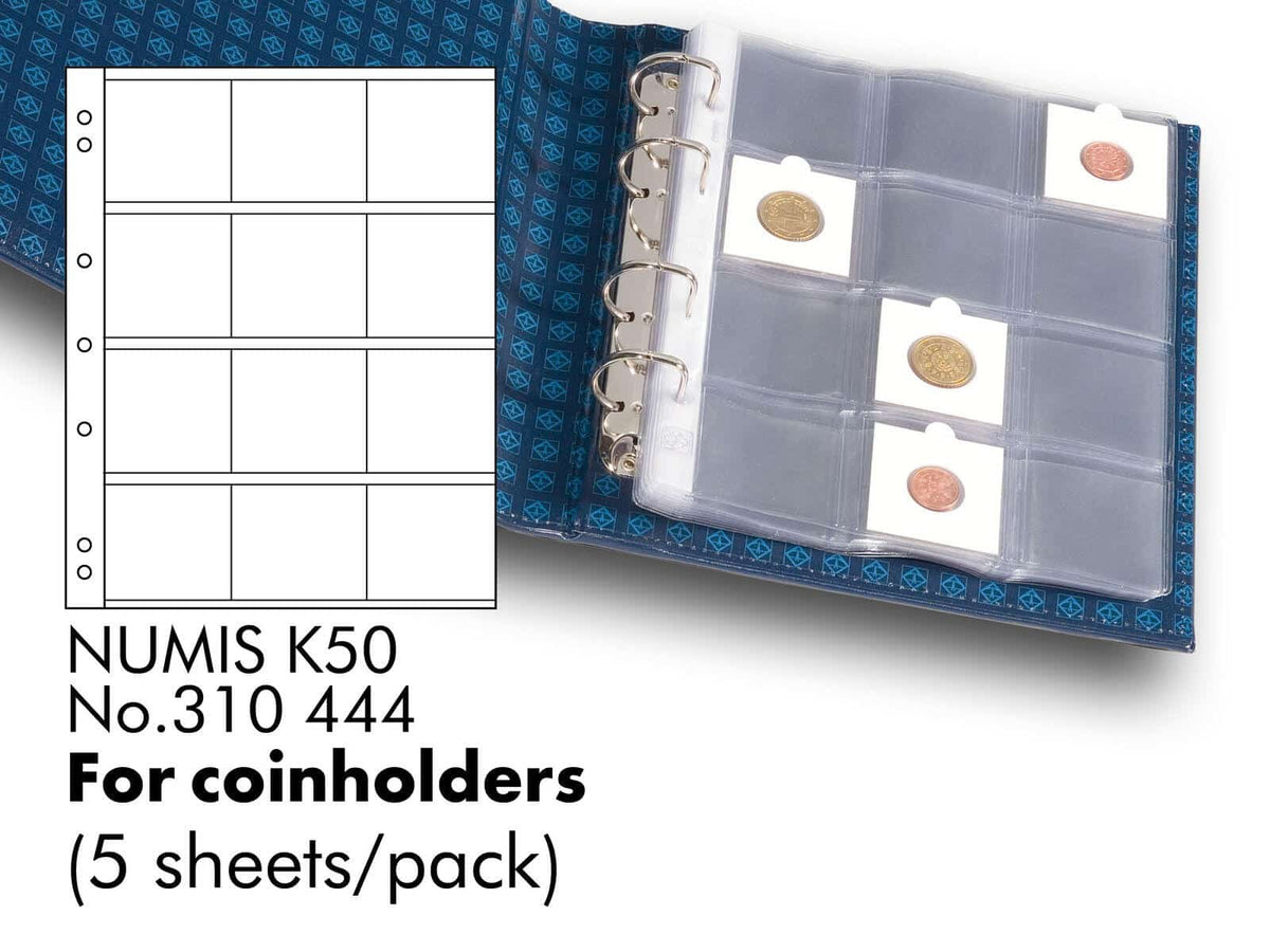Coin Sheets NUMIS, for 12 coin Holders (50x50mm)