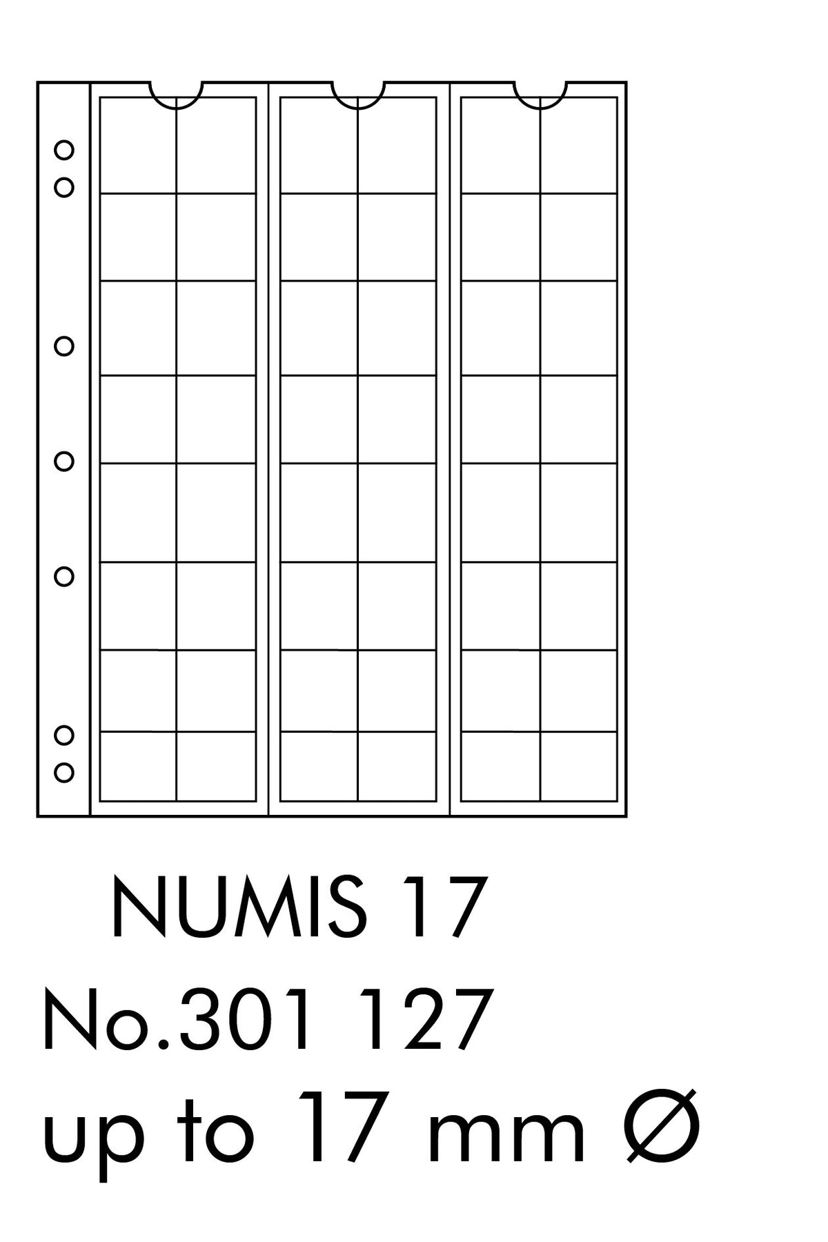 Coin Sheets NUMIS, 48 pockets up to 17mm diameter