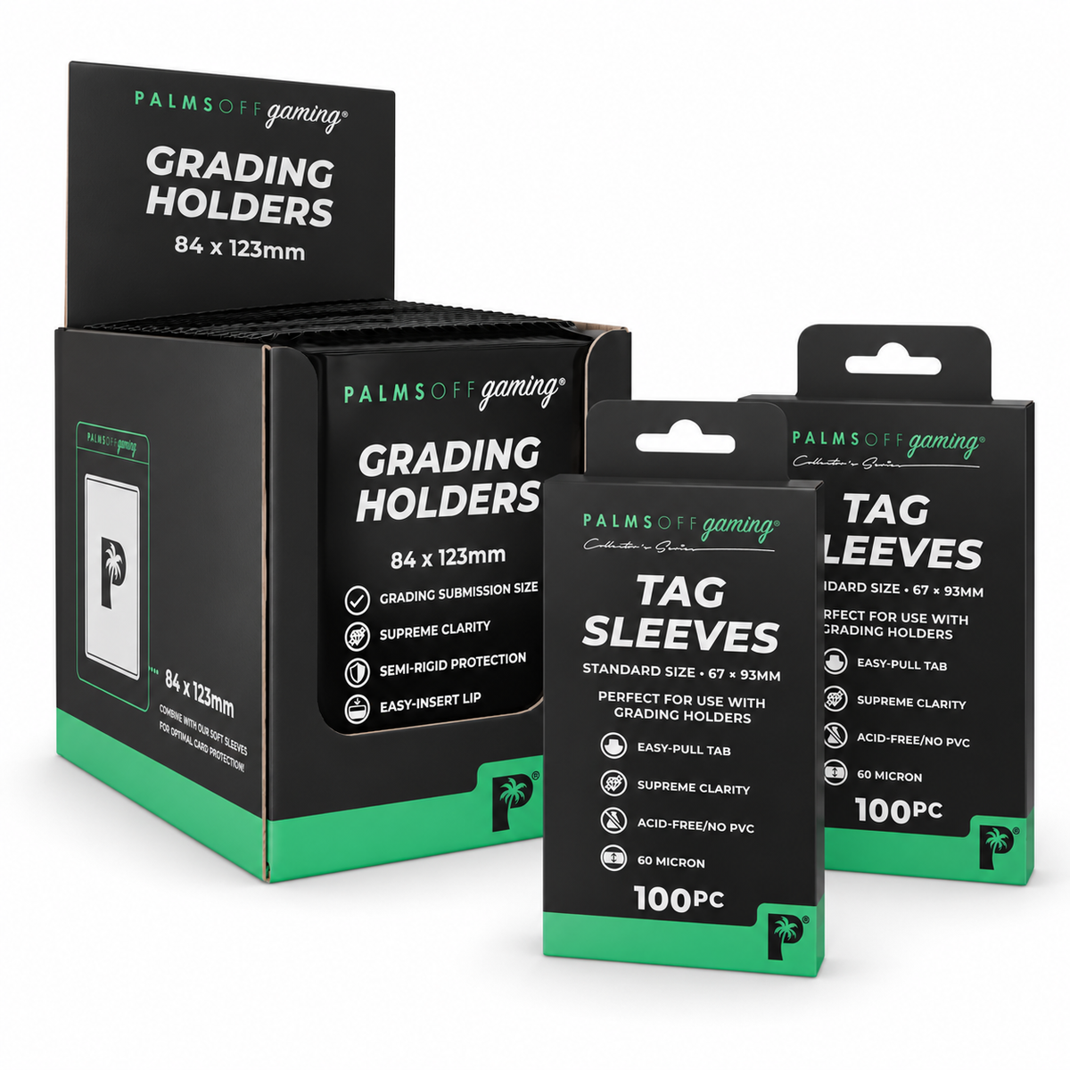 Palms Off Gaming 200 Semi-Rigid Card Holders + 200 Pull-Tab Tag Sleeves