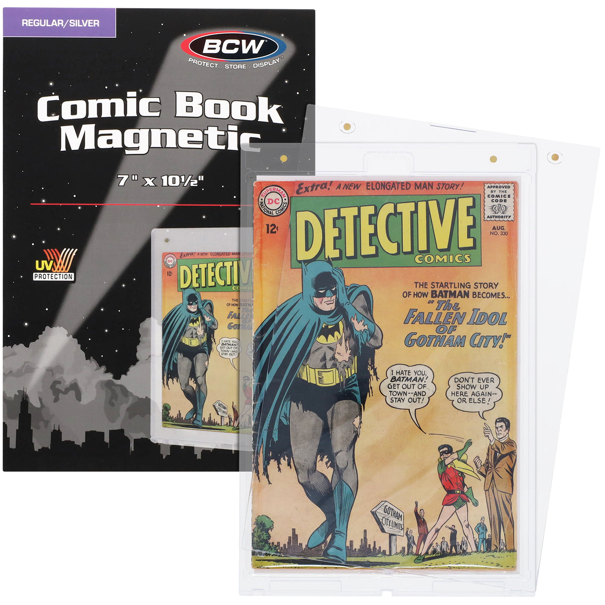 BCW Magnetic Comic Book Holder - Silver – front product view