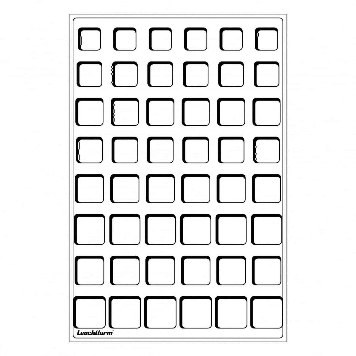 Coin Trays L with 48 square compartments for 6 Euro-coin sets, blue