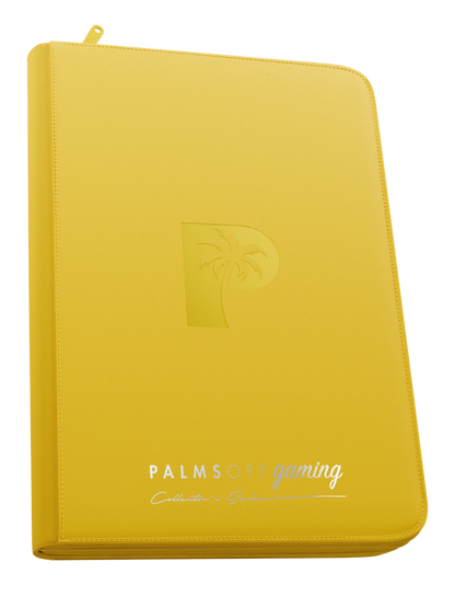 Palms Off Gaming 9 Pocket Top Loader Binder Yellow + 300 Soft Sleeves