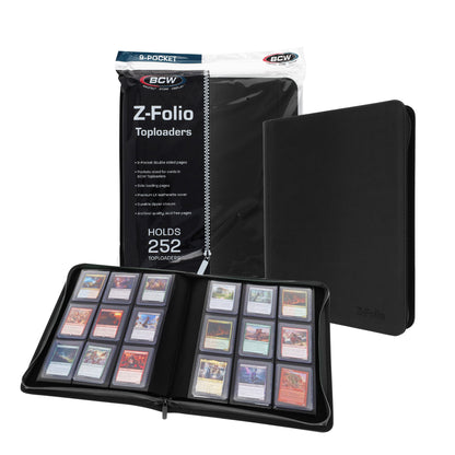 BCW Z-Folio 9-Pocket Lx Album - Toploaders - Black – front product view
