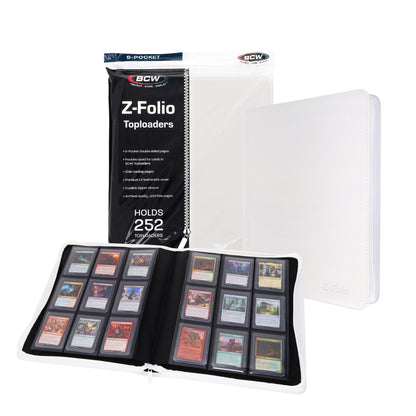 BCW Z-Folio 9-Pocket Lx Album - Toploaders - White – front product view