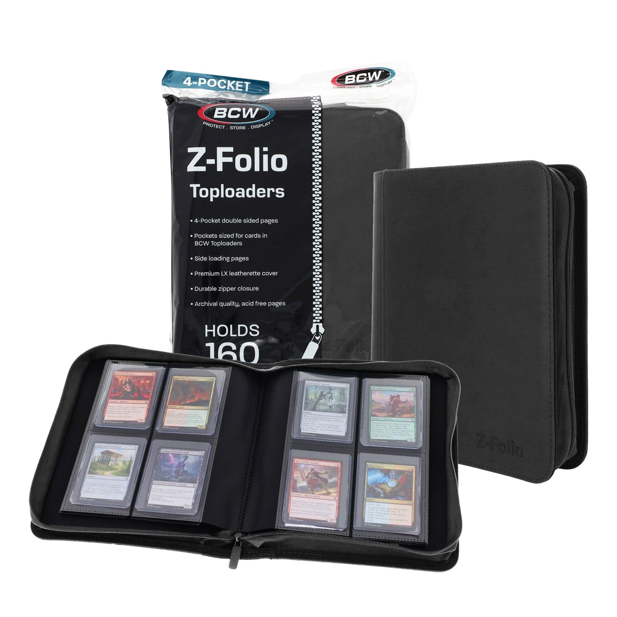 BCW Z-Folio 4-Pocket Lx Album - Toploaders - Black – front product view