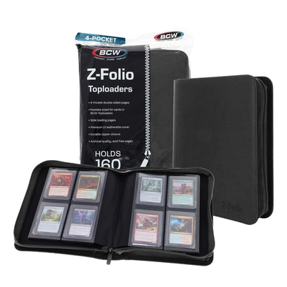 BCW Z-Folio 4-Pocket Lx Album - Toploaders - Black – front product view